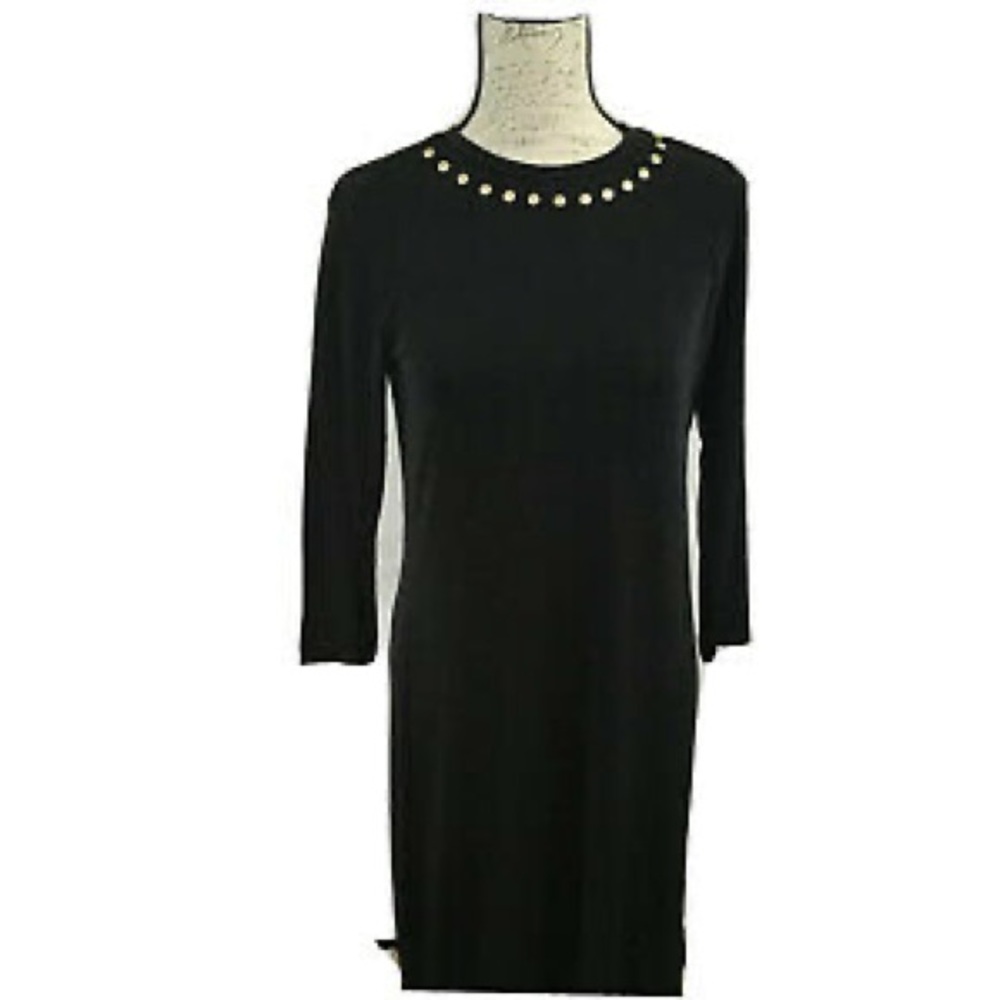 NWT Michael Kors Long Sleeve Gold Stud Dress
